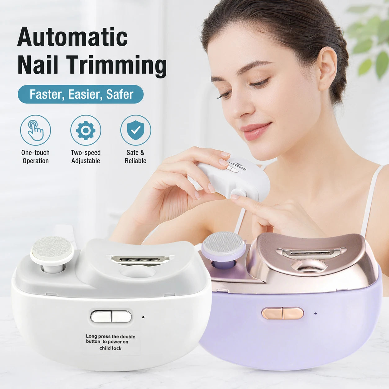 Electric Automatic Nail Clipper and Polisher Trimmer - 1