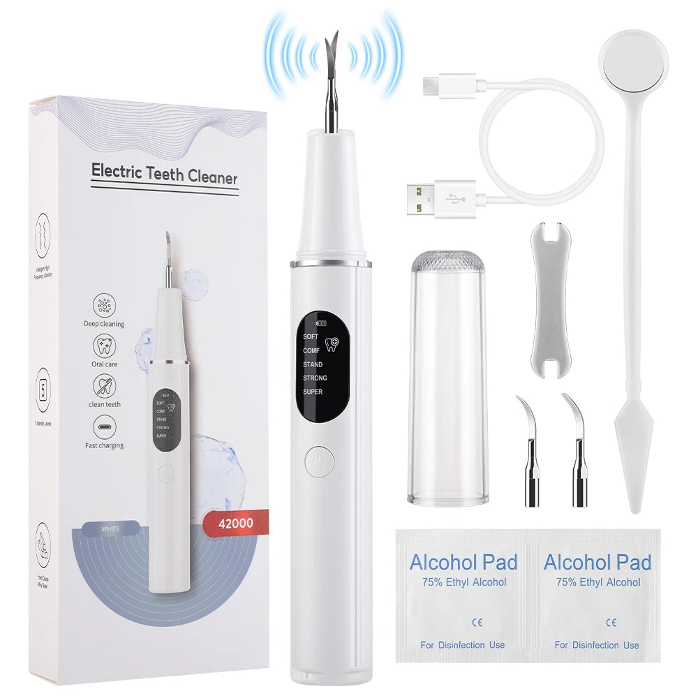Ultrasonic Electric Teeth Plaque and Tartar Remover Kit