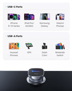 30W Dual Port Fast Car Charger with PD 3.0 and QC 4.0