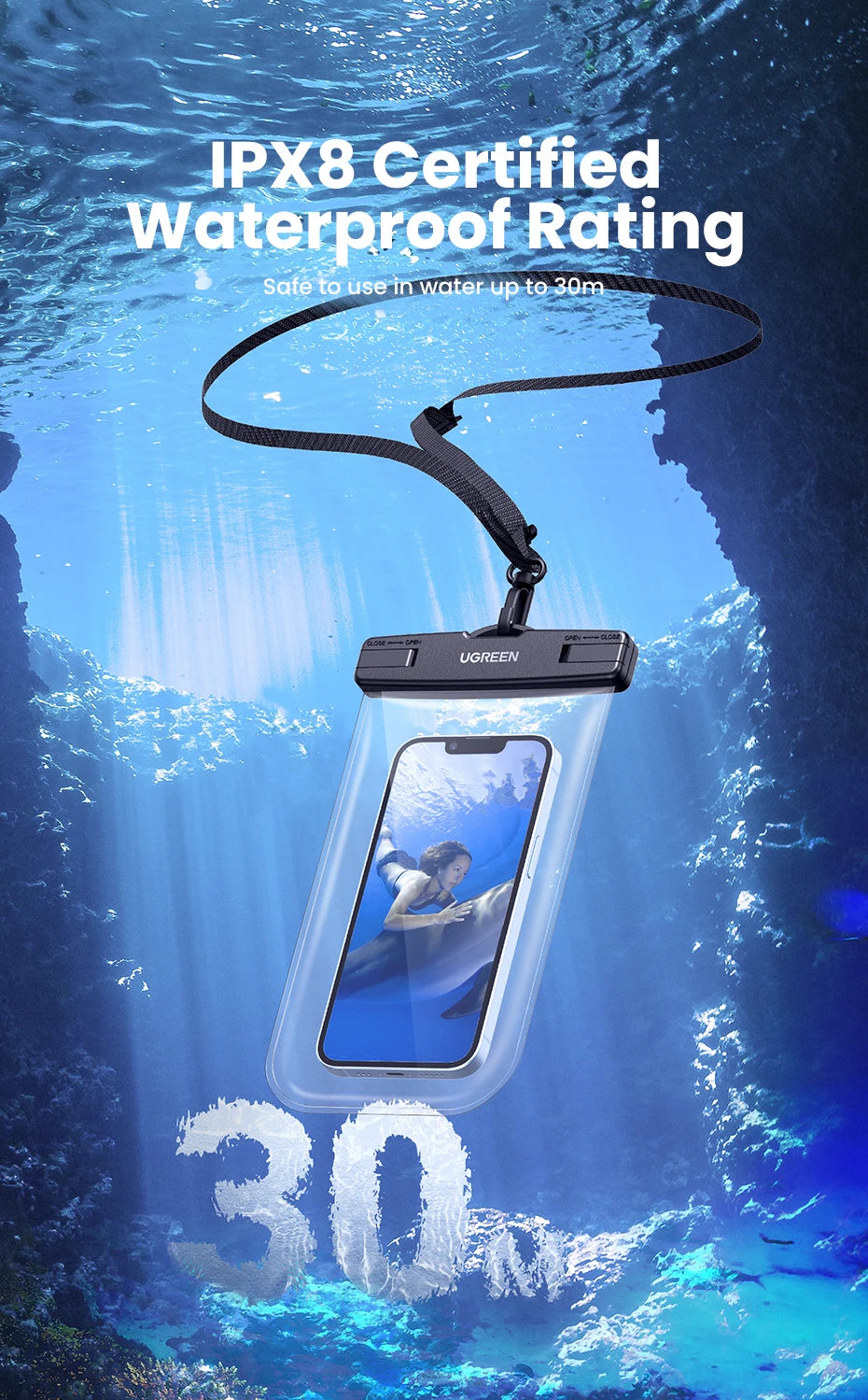 IPX8 Universal Waterproof Phone Pouch for Swimming and Diving