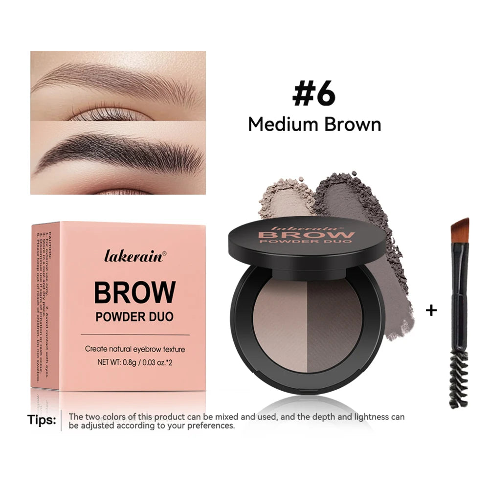 Two-Color Eyebrow Powder Duo for Natural Brows and Contouring - 20