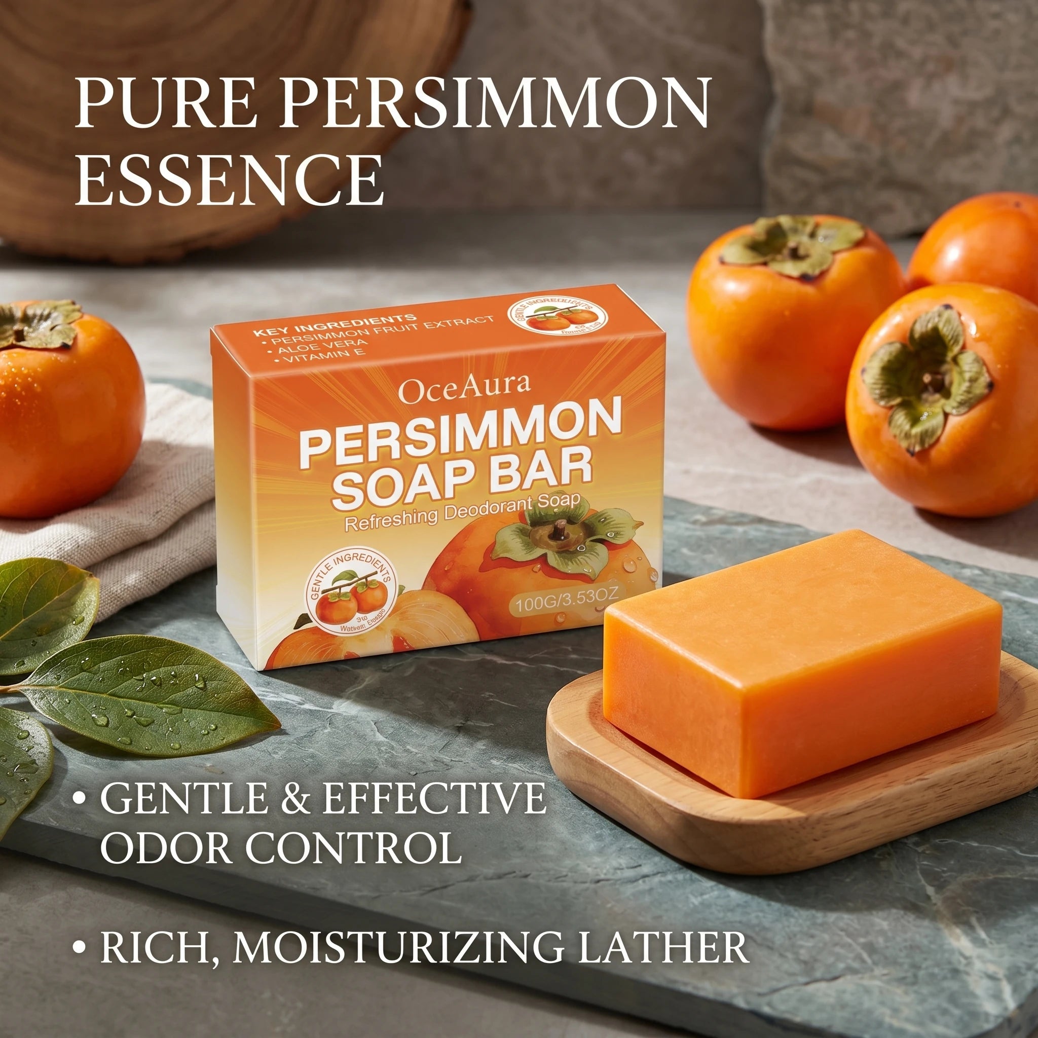 Natural Persimmon Deodorizing Body Soap Bar - 6