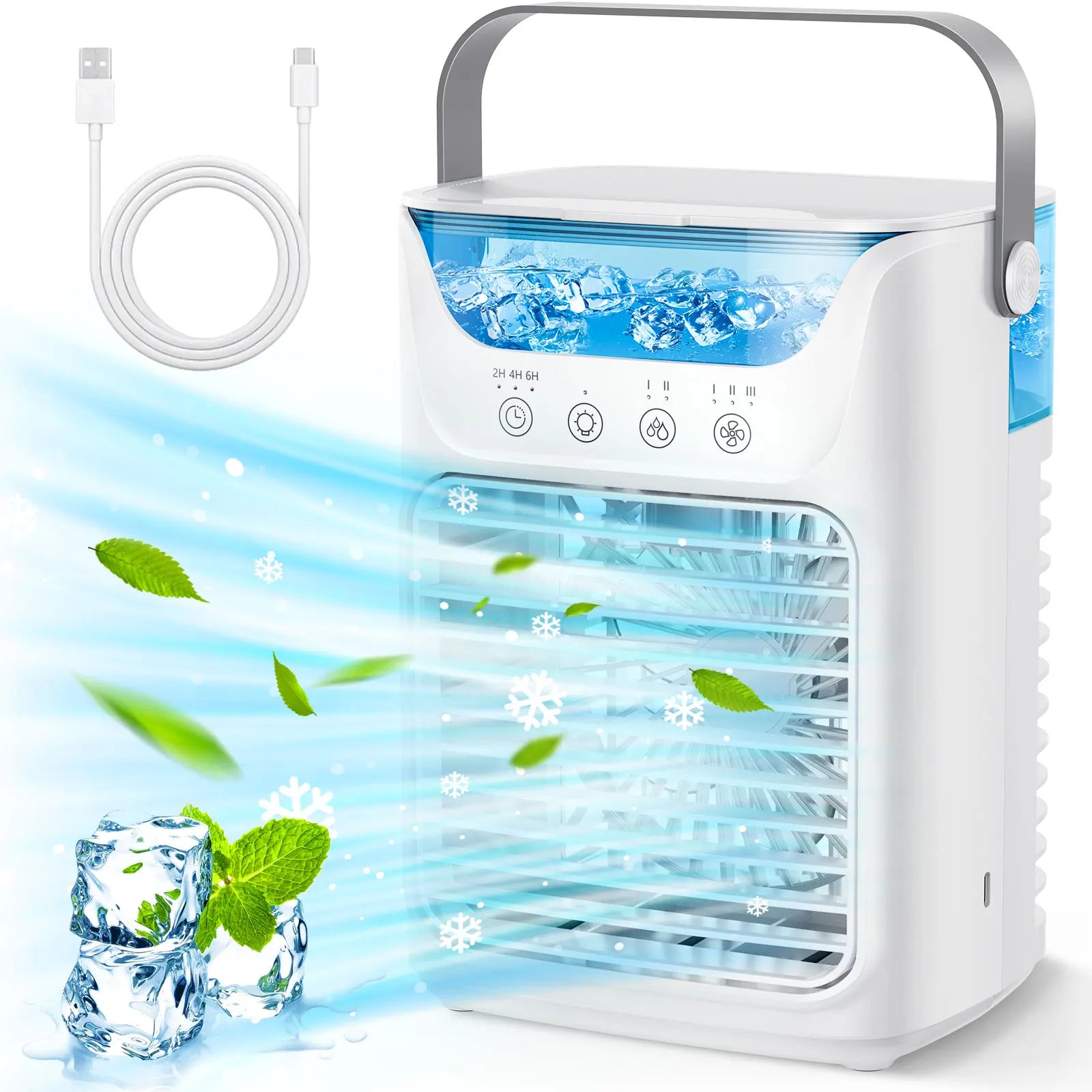 Portable Desktop Air Cooler and Humidifier with Misting Fan - 18