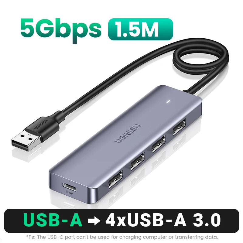 4-Port USB 3.0 Data Hub with Power Supply