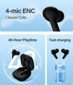 Bluetooth 5.1 True Wireless Earbuds with 40H Playtime