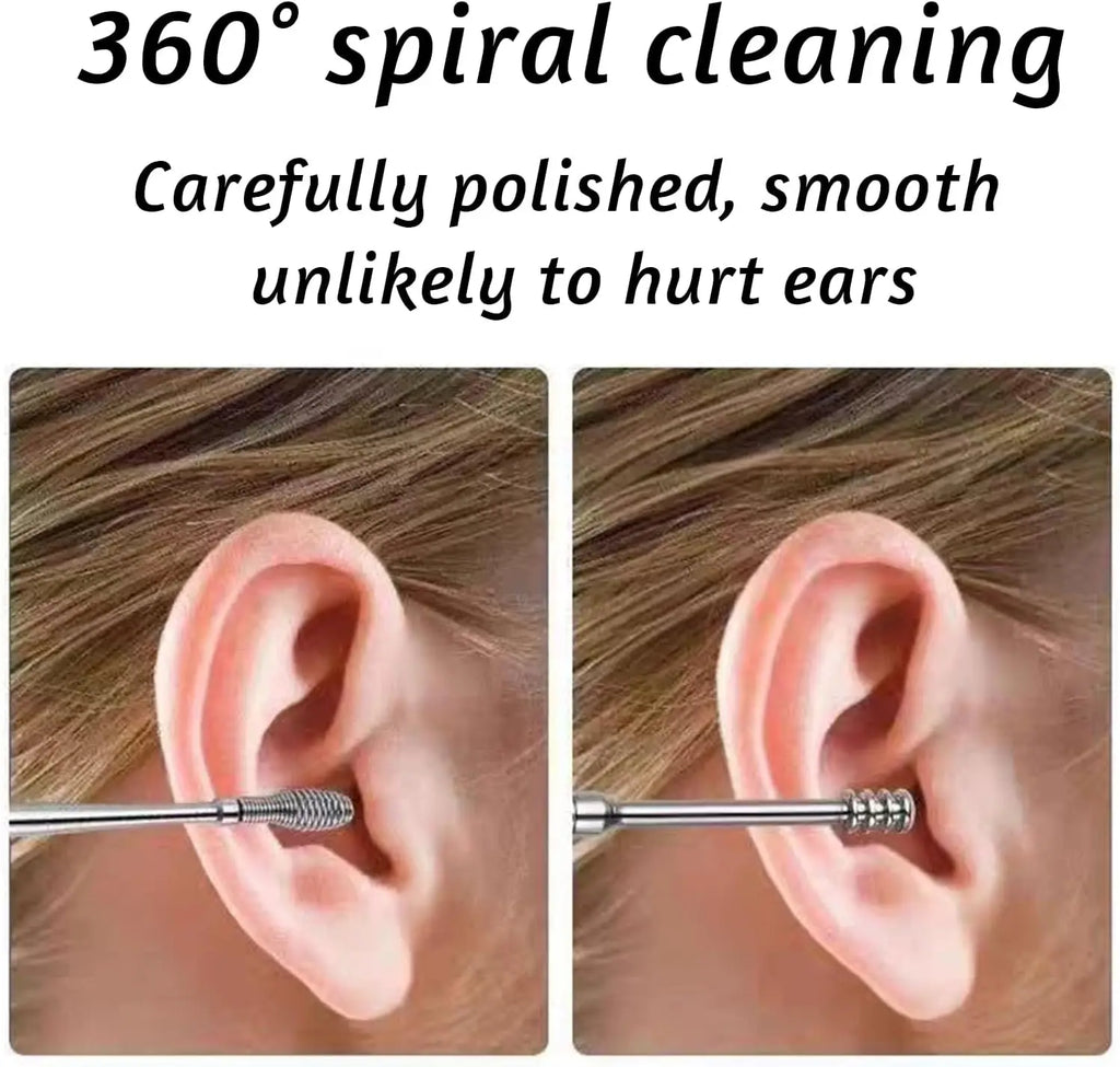 Stainless Steel Ear Wax Removal Cleaning Tool Kit with Storage Case