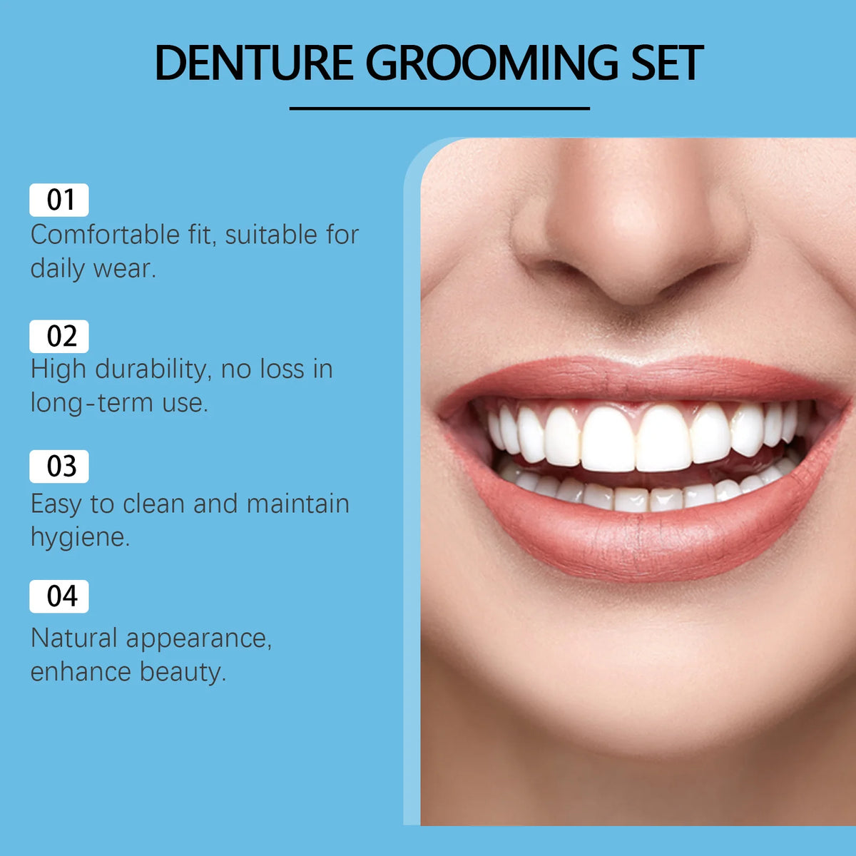 Temporary Silicone Denture Set for Instant Smile Transformation