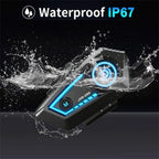 Motorcycle Helmet Bluetooth 5.4 Headset with RGB Lights IPX67 Waterproof