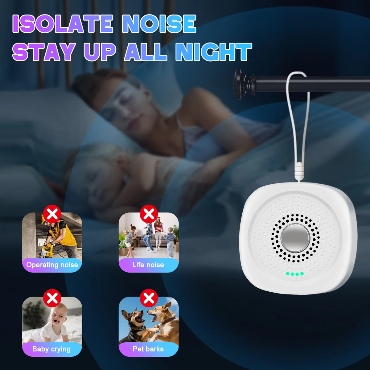 Portable White Noise Sound Machine for Baby and Adult Sleep