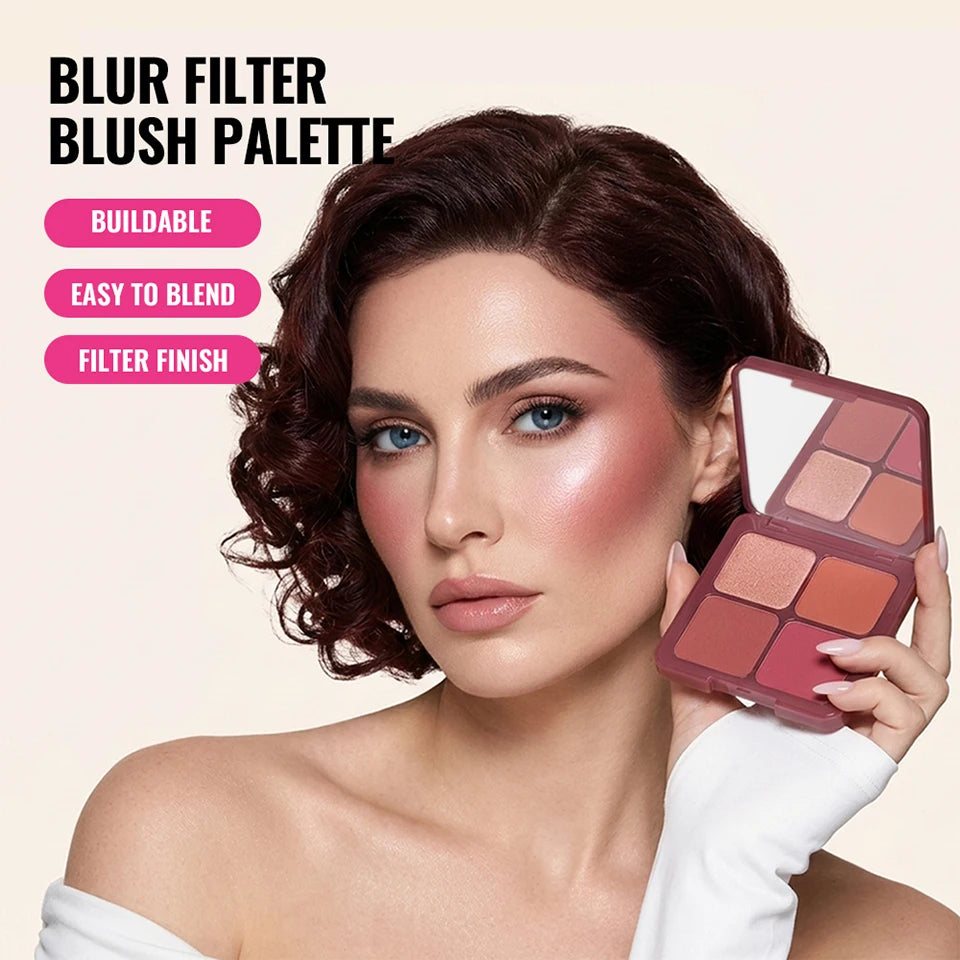 4-Shade Matte and Shimmer Blush Palette