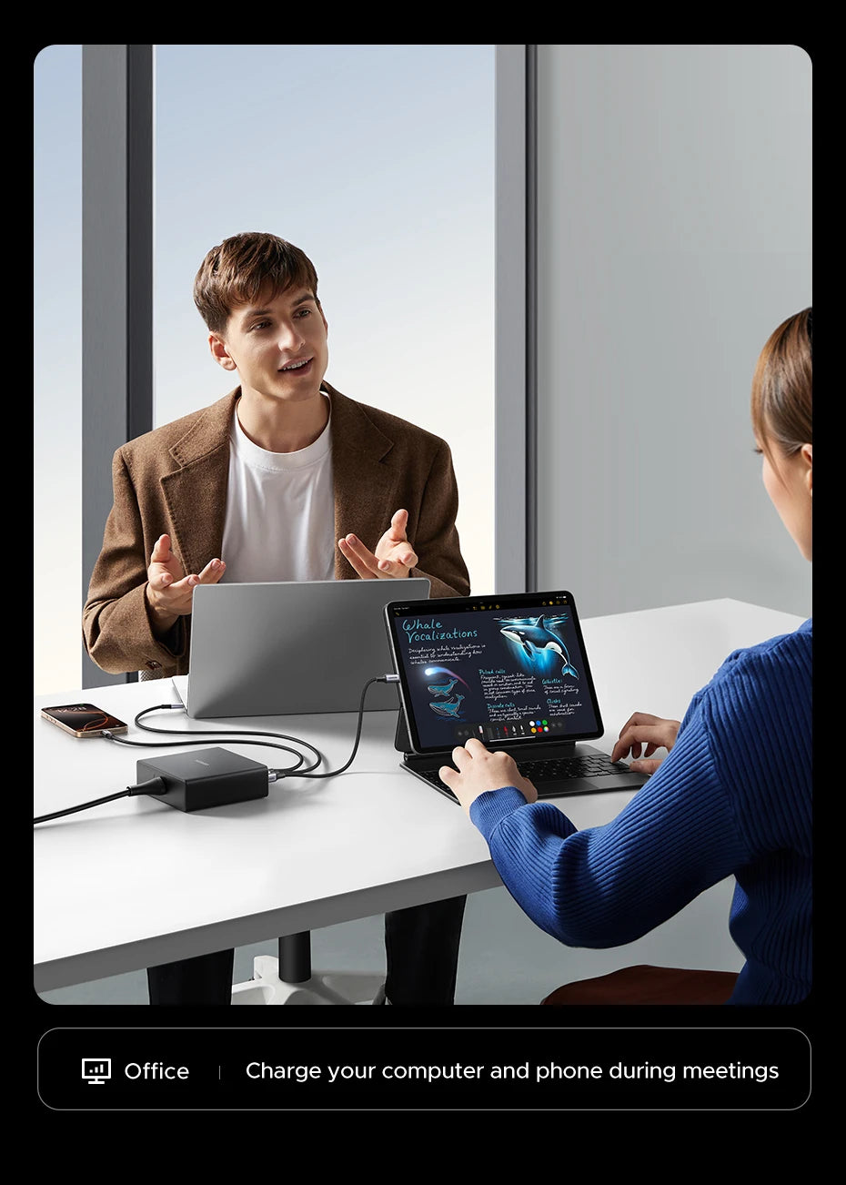 200W GaN Desktop Fast Charging Station for Laptops and Phones