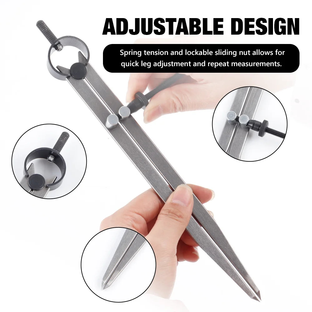 Adjustable Woodworking Caliper and Divider Set for Lathe Projects - 9