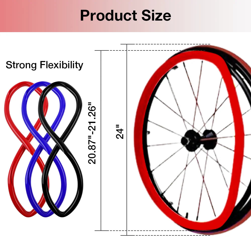 Non-Slip Silicone Wheelchair Hand Rim Covers for 24-Inch Wheels