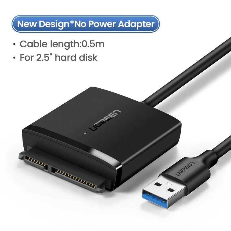 USB 3.0 to SATA Adapter for 2.5 and 3.5 Inch HDD SSD