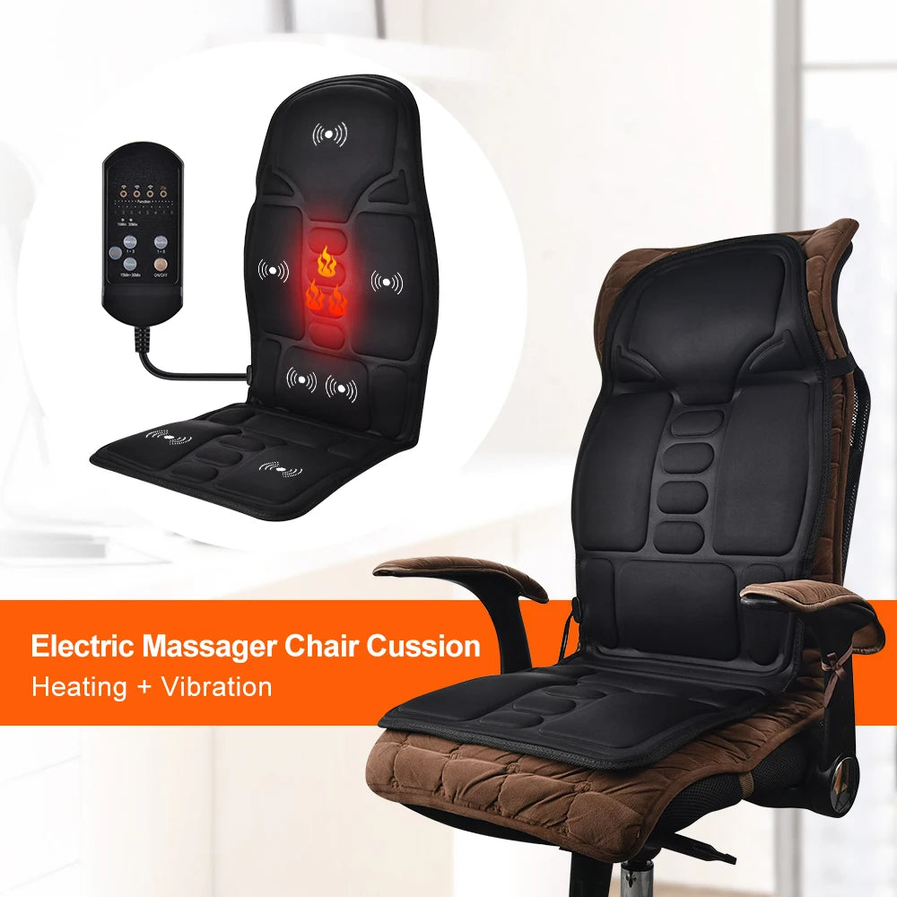 Full-Body Electric Heated Massage Chair Cushion