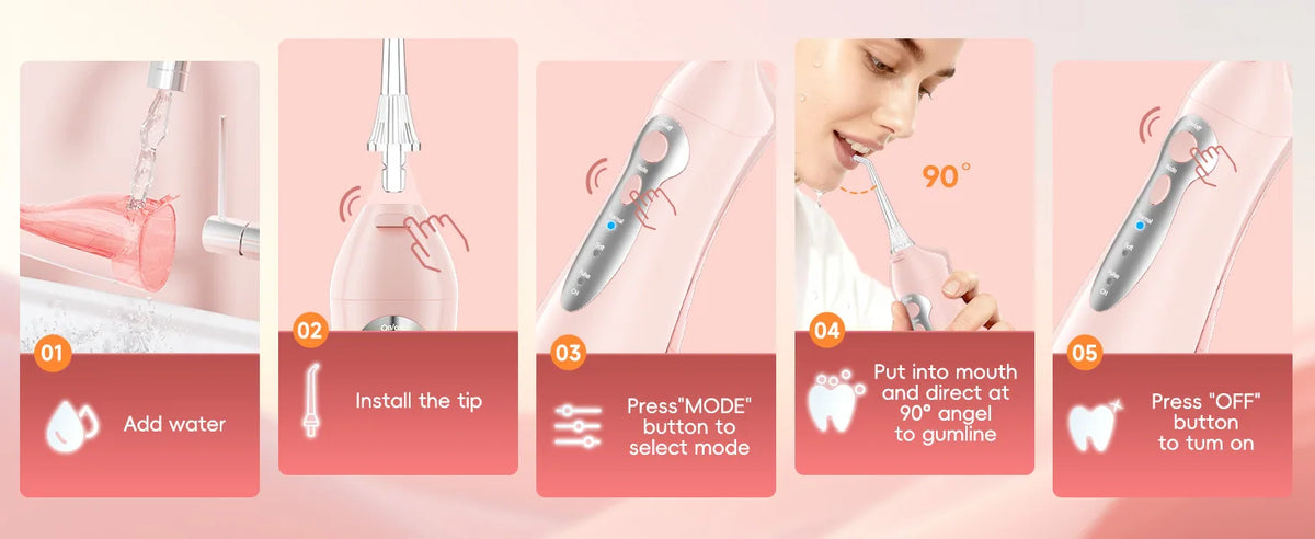 Portable Rechargeable Oral Irrigator Water Flosser