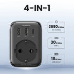 30W GaN Fast Charger with Built-in AC Wall Socket