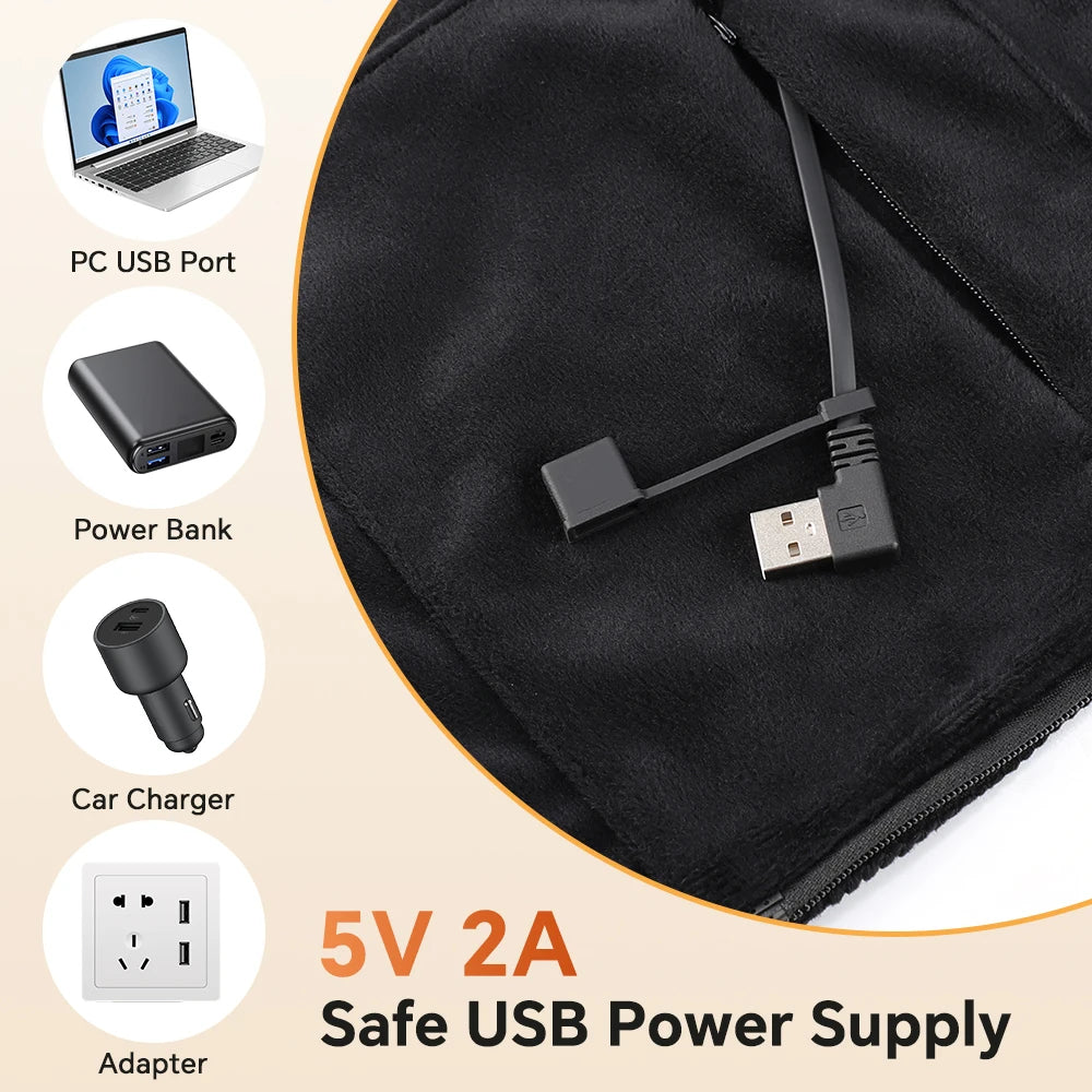 Wearable USB Graphene Heated Hooded Shawl - 6