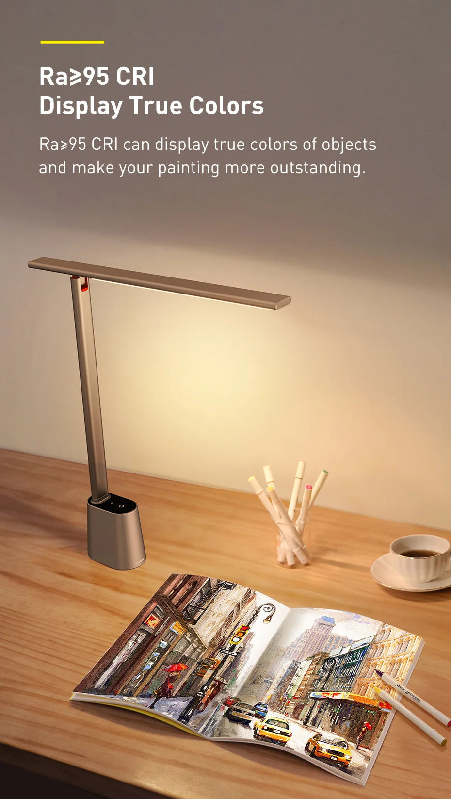 Rechargeable Auto-Dimming LED Desk Lamp for Study and Reading - 21