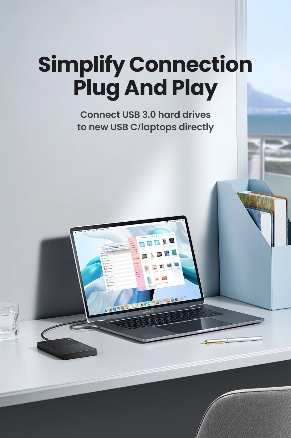 USB C to Micro-B 3.0 Data and Charging Cable