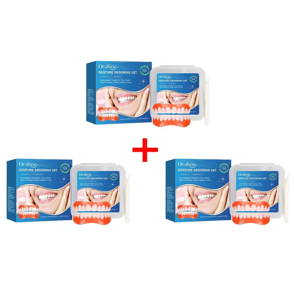 Temporary Silicone Denture Set for Instant Smile Transformation