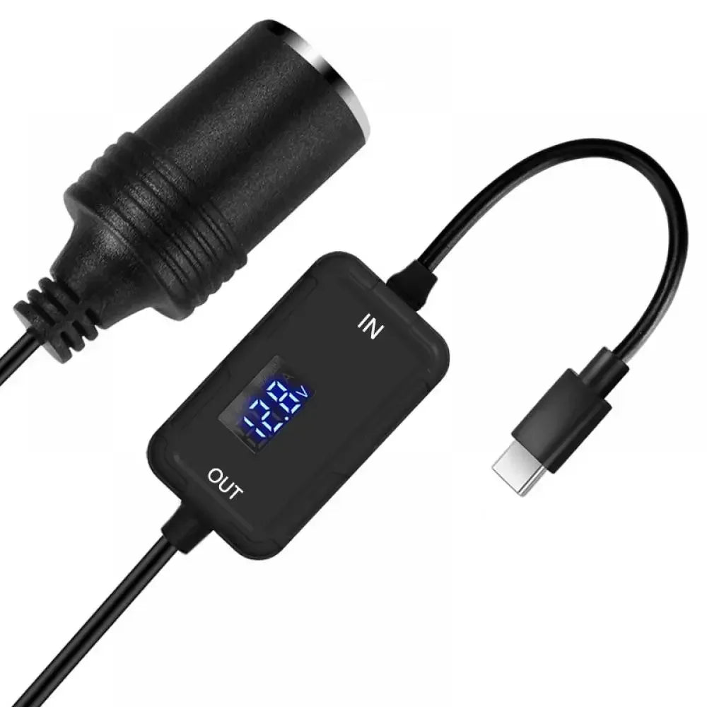 USB to 12V Car Cigarette Lighter Socket Step Up Voltage Converter Cable