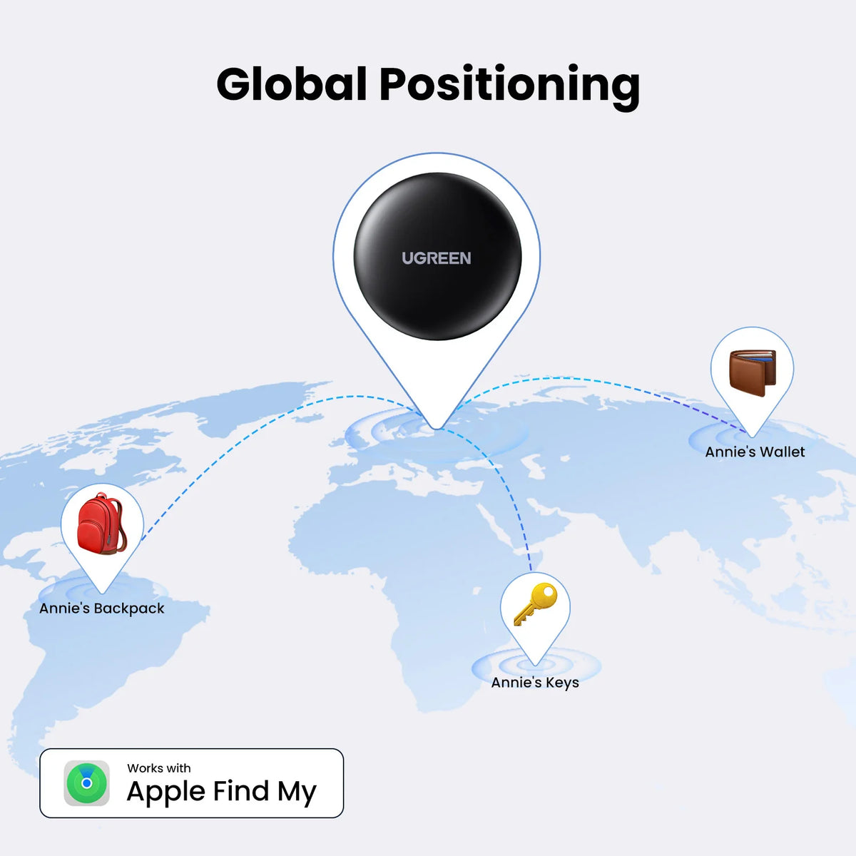 Smart Bluetooth GPS Tracker for Apple Find My Network