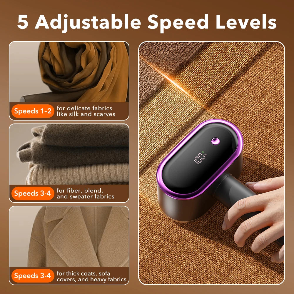 5-Speed Rechargeable Electric Fabric Shaver and Lint Remover