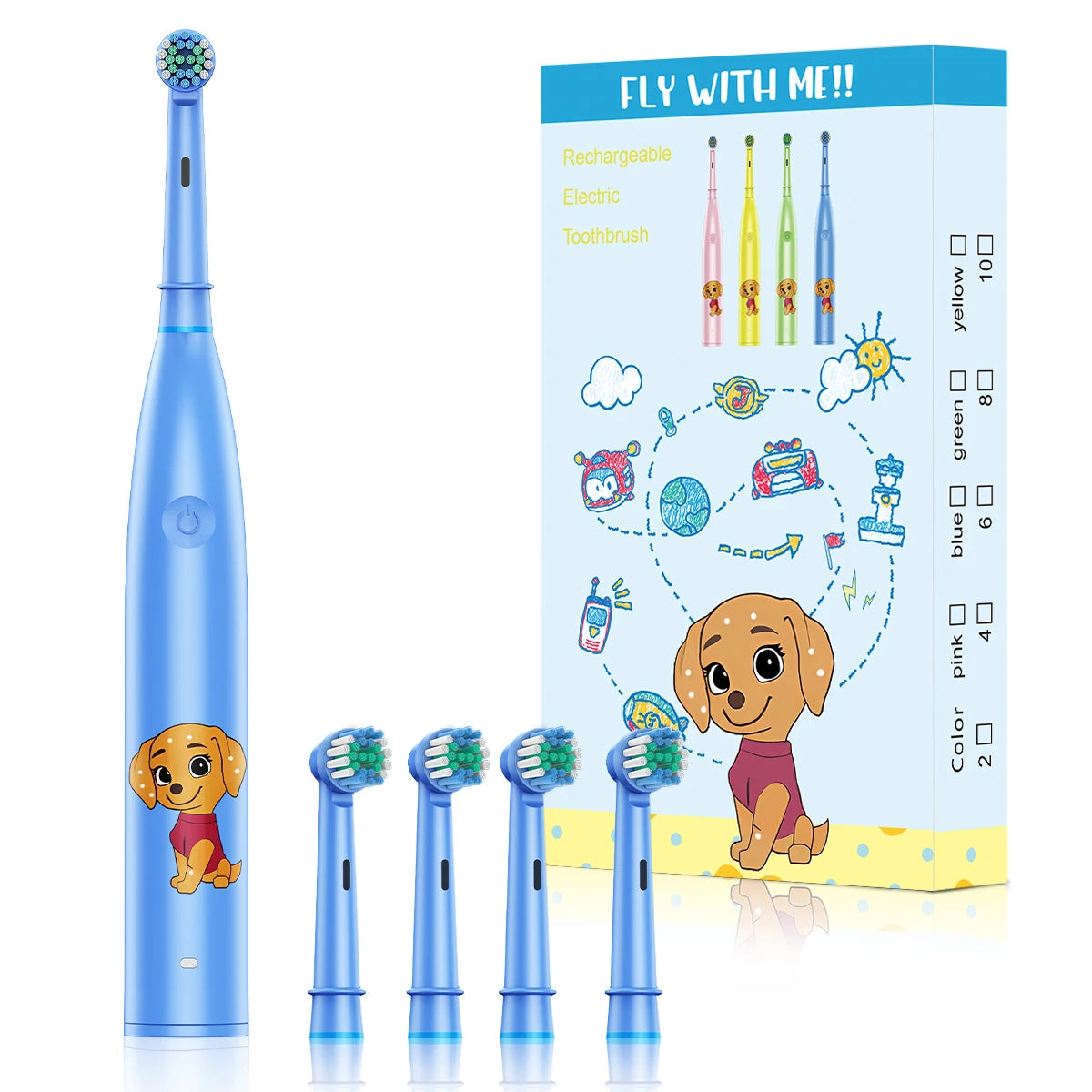 Rechargeable Electric Toothbrush for Kids with 4 Brush Heads - 19