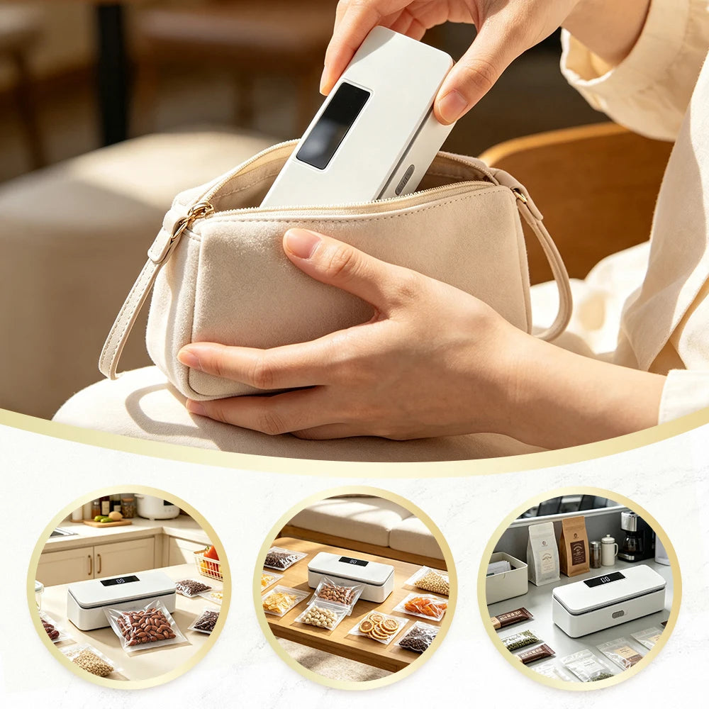 Rechargeable Portable Food Bag Sealer with Cutter - 14