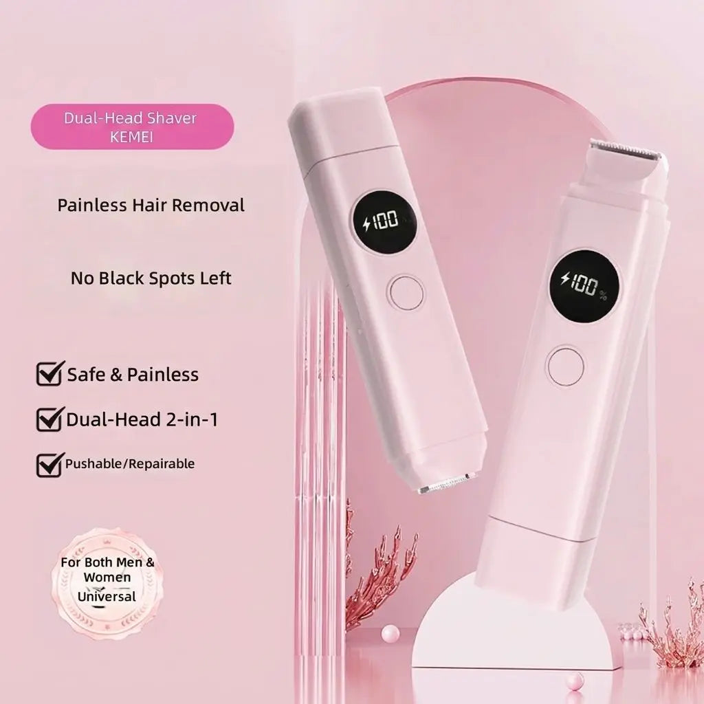 2-in-1 Electric Painless Hair Removal Shaver for Face and Body