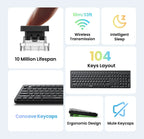 Wireless 2.4GHz Full-Size Computer Keyboard for Laptop and Desktop