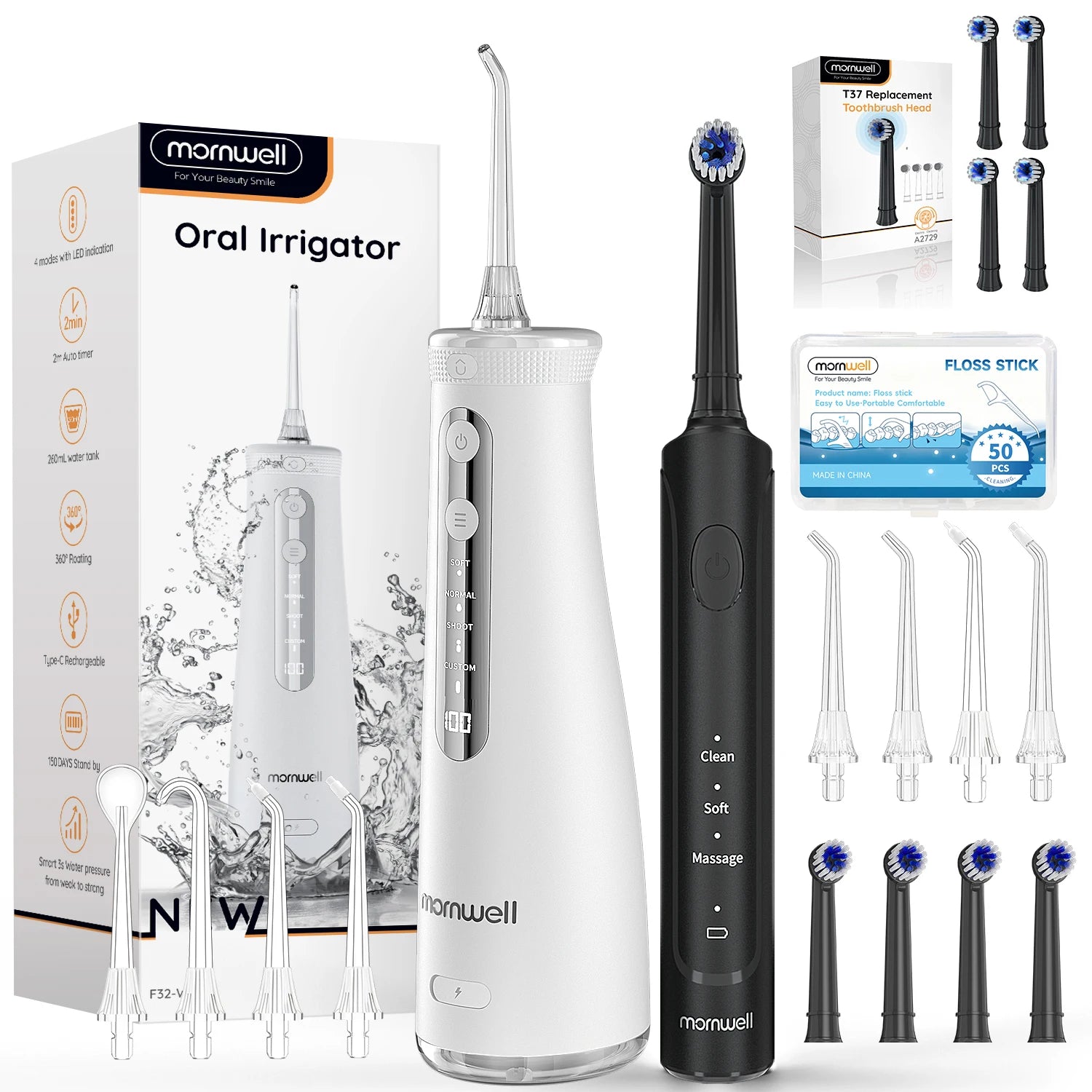 Electric Toothbrush and Water Flosser Oral Care Combo - 19