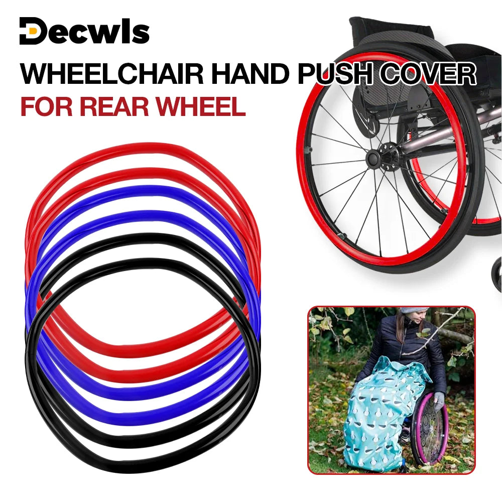 Non-Slip Silicone Wheelchair Hand Rim Covers for 24-Inch Wheels - 1