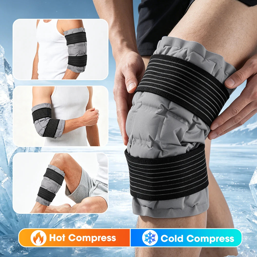 Reusable Hot and Cold Therapy Knee Ice Pack Wrap - 7