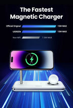 3-in-1 Magnetic Wireless Charging Station for iPhone and Apple Watch