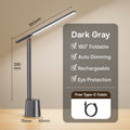 Rechargeable Auto-Dimming LED Desk Lamp for Study and Reading