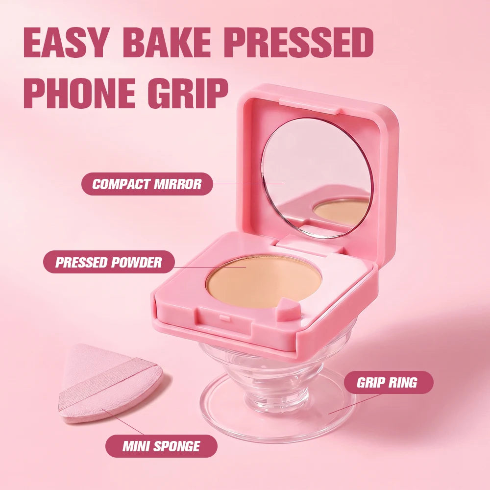 2-in-1 Matte Pressed Powder and Phone Grip with Mirror - 4