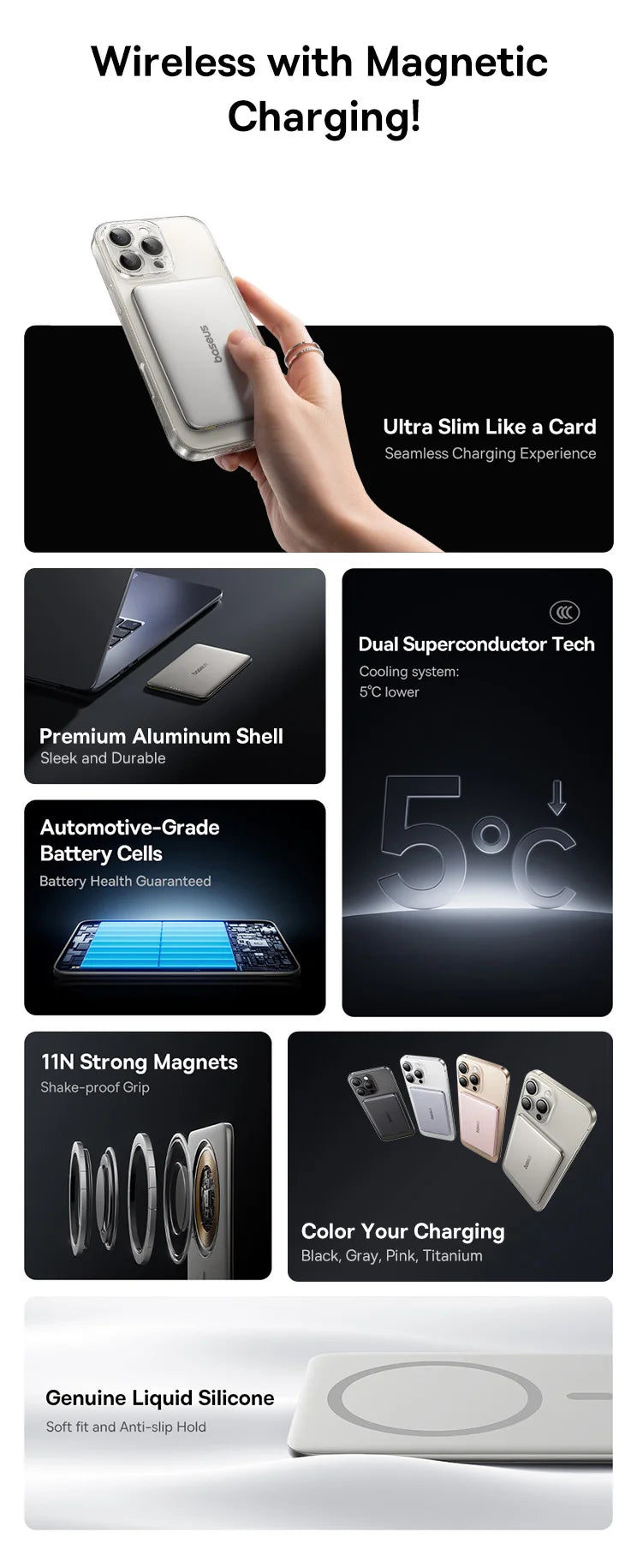 Magnetic Wireless Power Bank for iPhone 12-17 Series