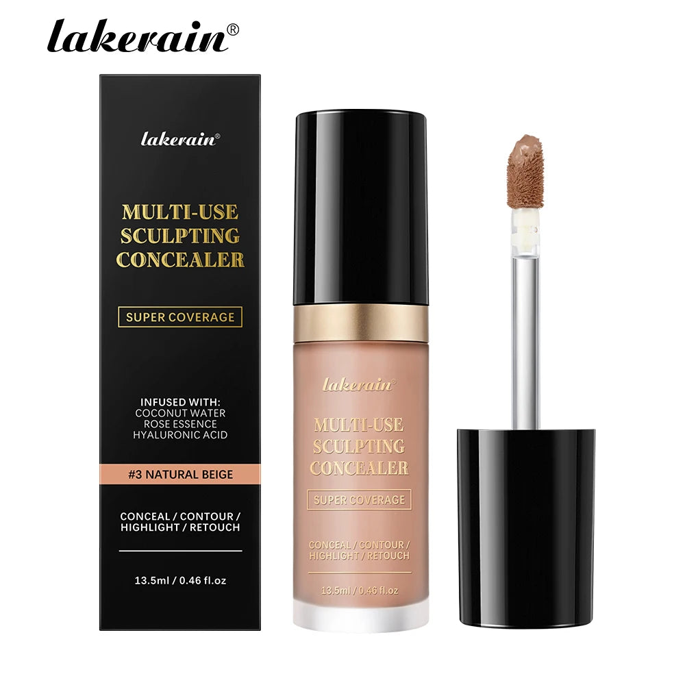 Full Coverage Waterproof Liquid Concealer and Sculpting Foundation