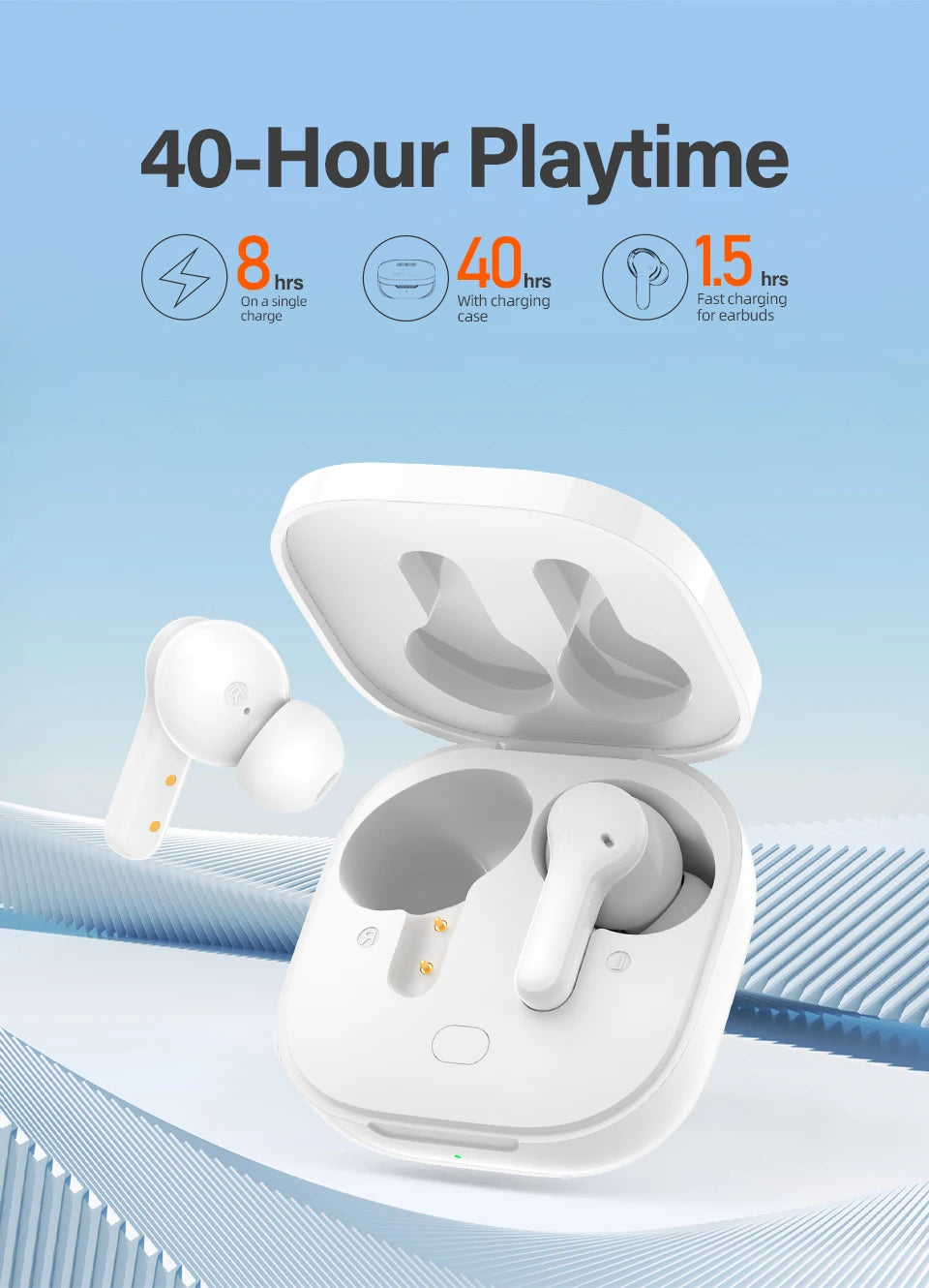 Bluetooth 5.1 Wireless Earbuds with 40H Playtime and ENC Mic