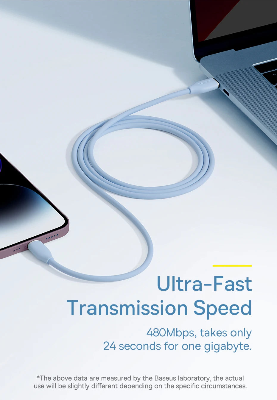 USB-C to Lightning 20W Fast Charging Liquid Silicone Cable - 19