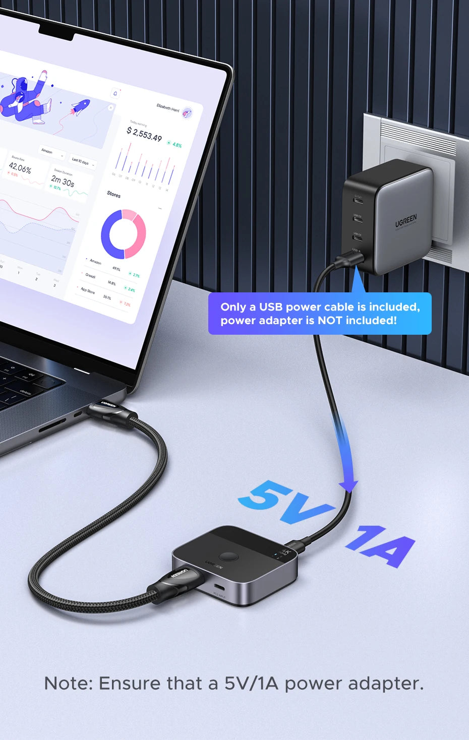 4K 60Hz HDMI and USB-C 2-in-1 Switcher for Dual Device Setup