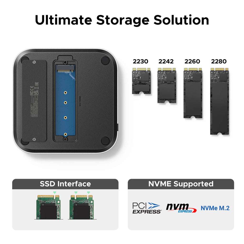 11-in-1 Docking Station with NVMe SSD Slot for Mac Mini M4
