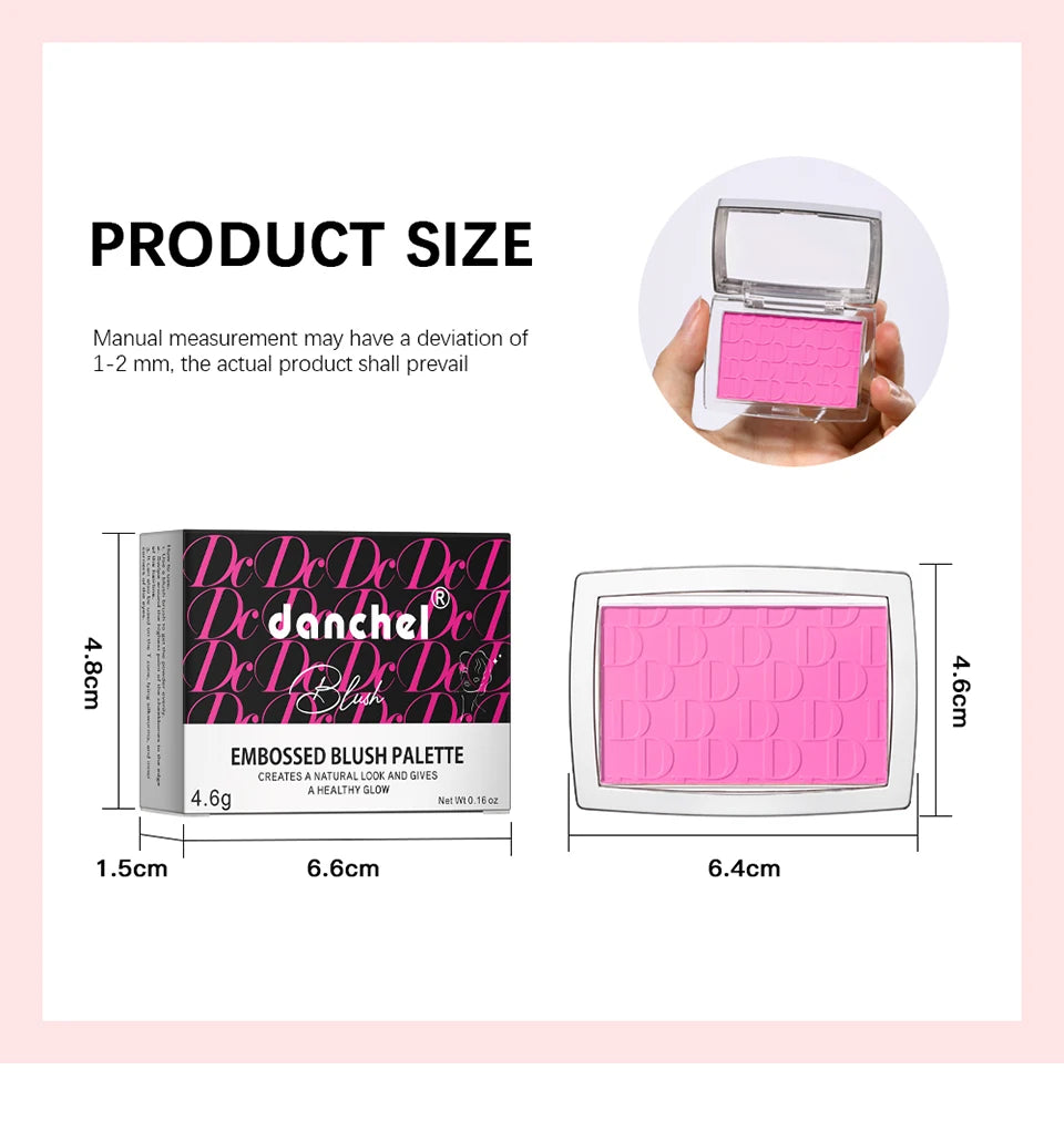 Matte Embossed Powder Blush Palette for Natural Cheek Color - 15