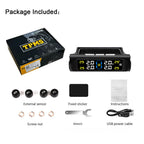 Solar Tire Pressure Monitoring System with 4 Wireless Sensors