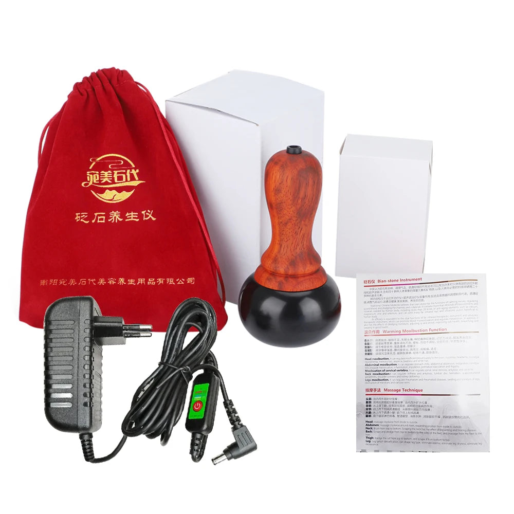 Electric Heated Bianstone Gua Sha Massager for Body Pain Relief