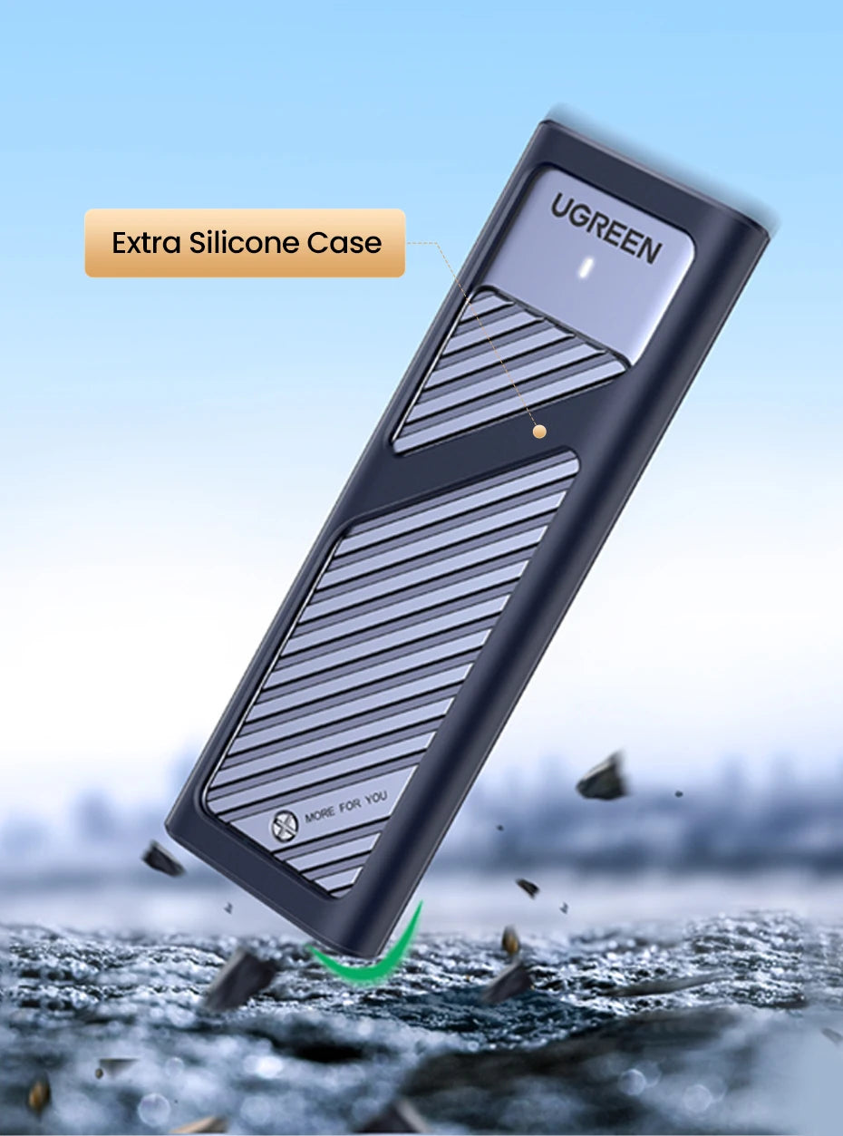 Dual Protocol NVMe/SATA M.2 SSD Enclosure 10Gbps USB 3.2