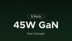 45W GaN Fast Wall Charger with 5 USB Ports