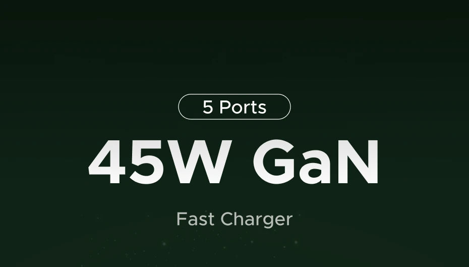 45W GaN Fast Wall Charger with 5 USB Ports